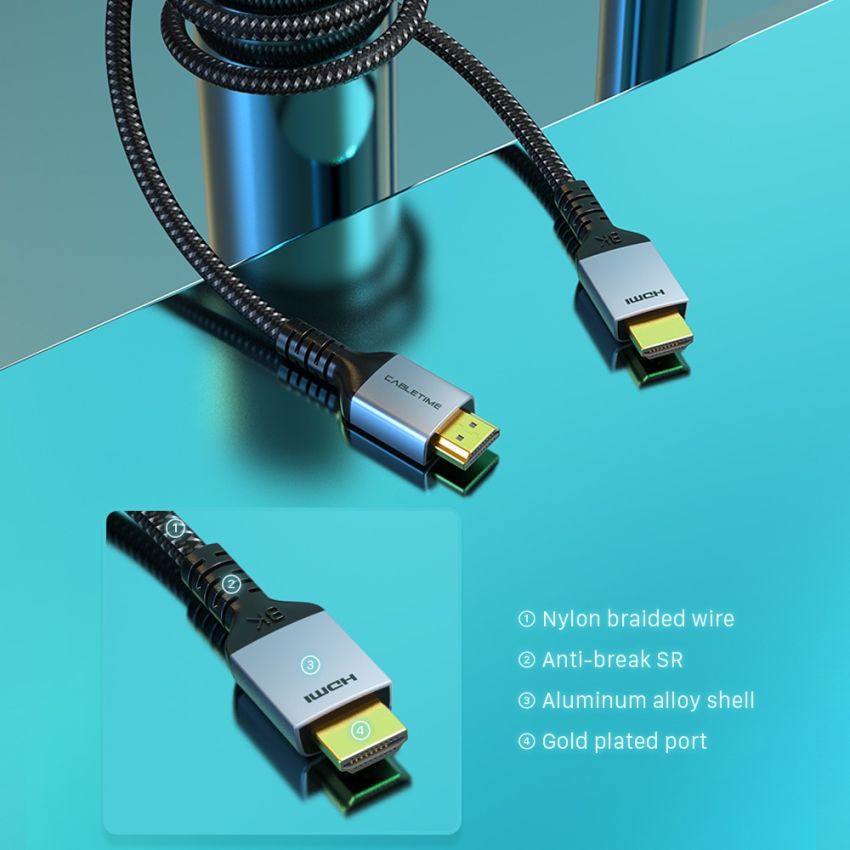Kabel HDMI 2.1 Male to Male 8K Kabel Ultra High Speed HDR eARC HDMI