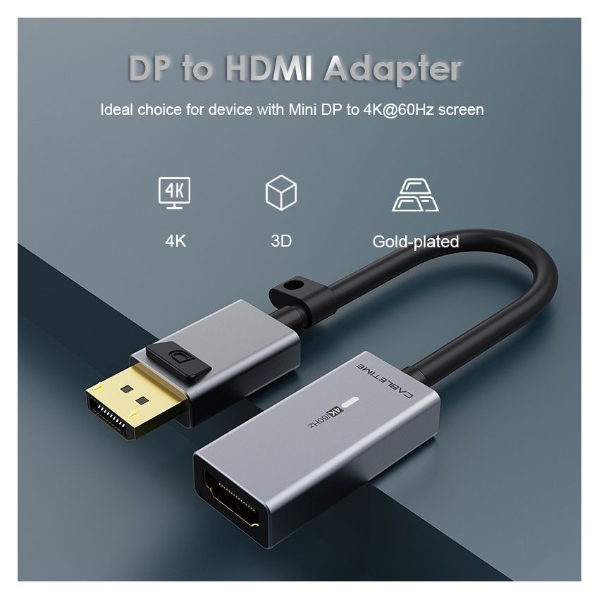 Converter DisplayPort to HDMI Adapter DP to VGA HDTV High Quality Aluminium