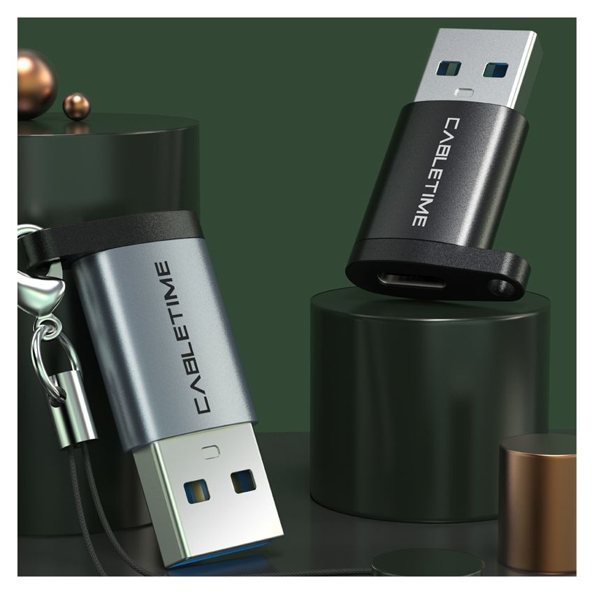 USB-A to USB-C Female 3.0 OTG With Lanyaed Loop