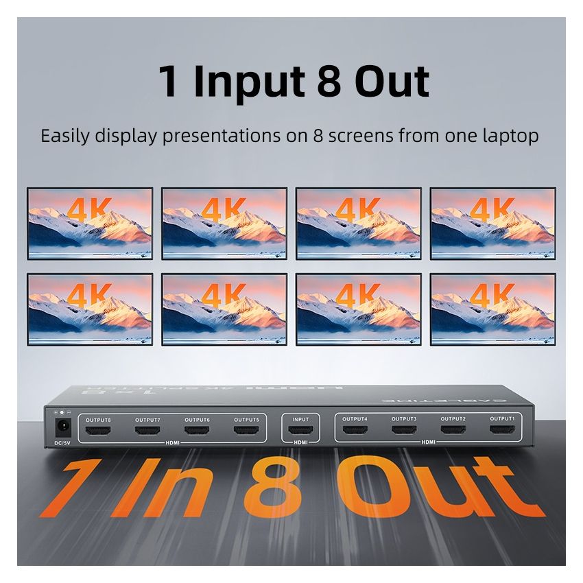 HDMI Splitter 8 Port 1In8Out High Quality 4K Industrial