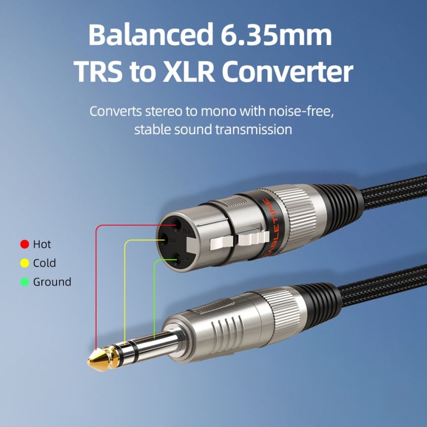 Kabel Audio XLR Microphone To Jack Aux 6.5mm Male to XLR Female