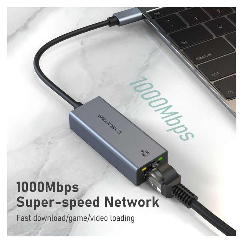 Adapter USB Type-C to RJ45 Gigabit Ethernet LAN