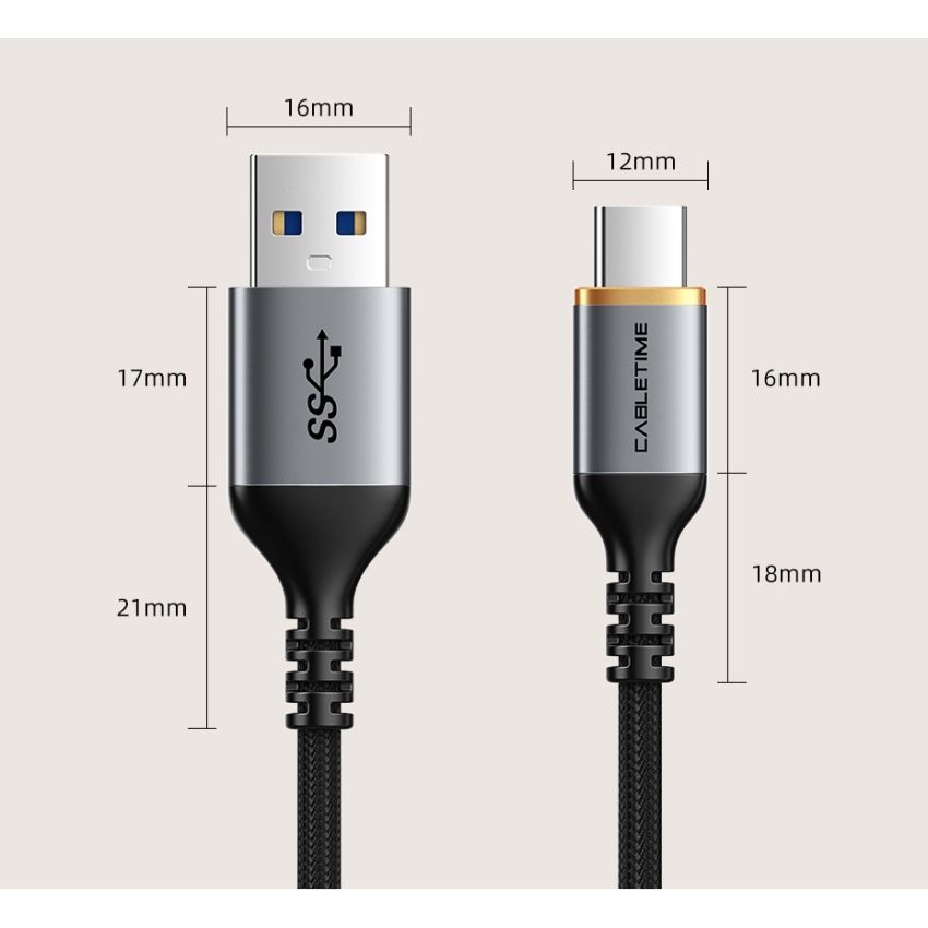 Kabel Data USB A to USB C Fast Charging 3A Untuk Android