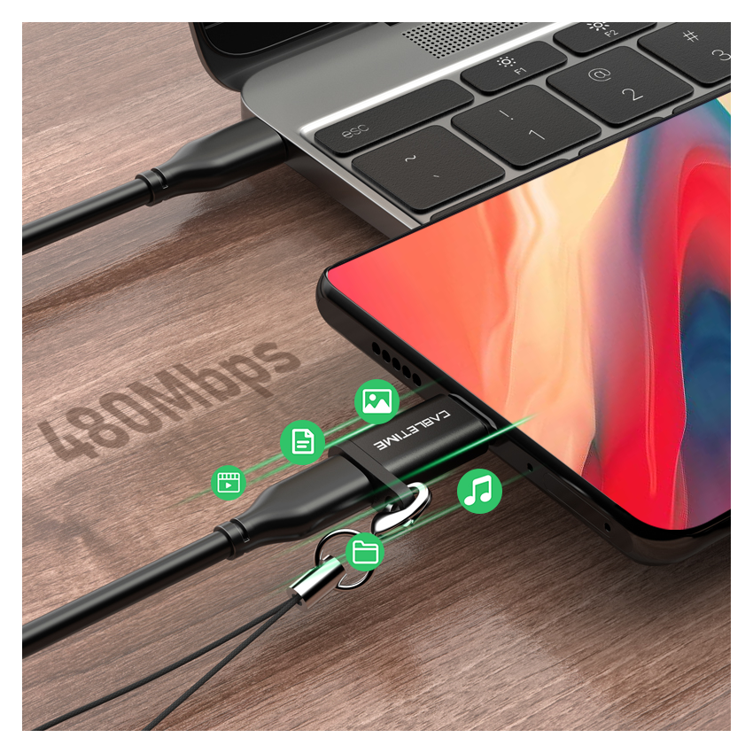 USB C to Micro USB Female Adapter OTG Data Transfer Adapter Charge