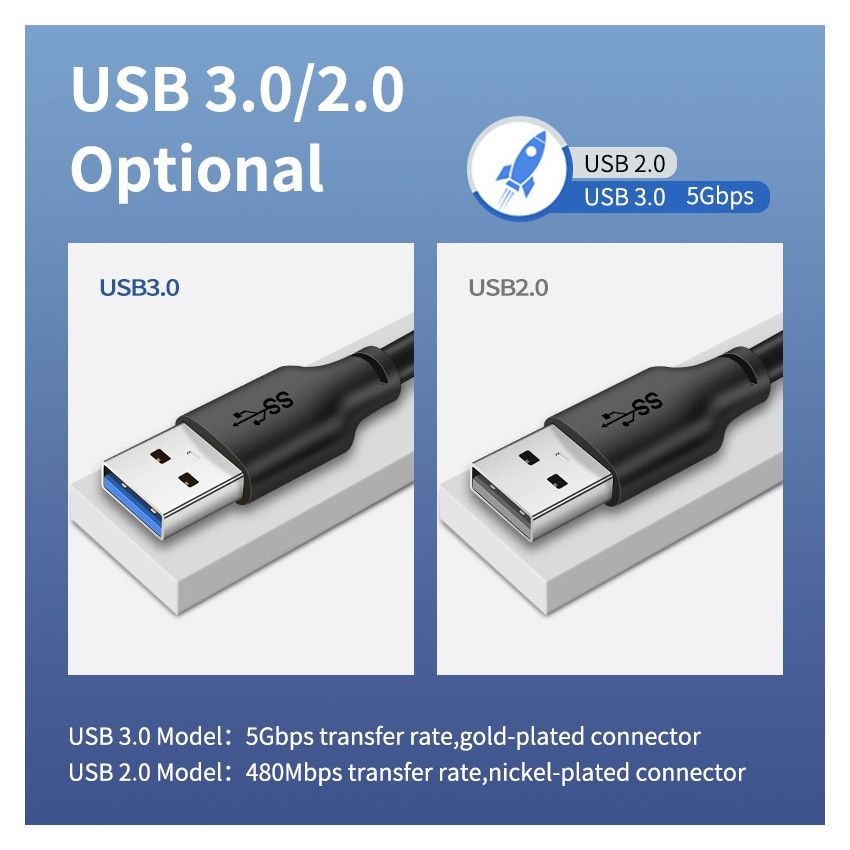 Kabel USB 3.0 Super Speed Data Transfer Male To Male USB Certified