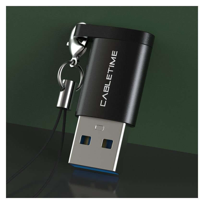 USB-A to USB-C Female 3.0 OTG With Lanyaed Loop