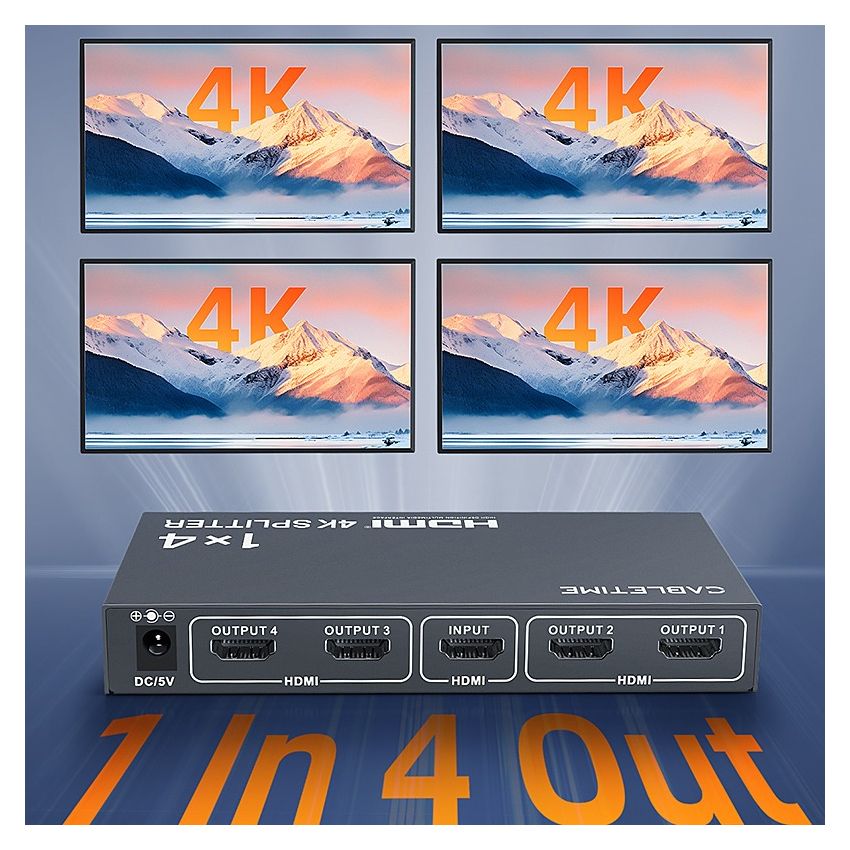 HDMI Splitter 1In4Out 4 Port 4K30Hz Full HD
