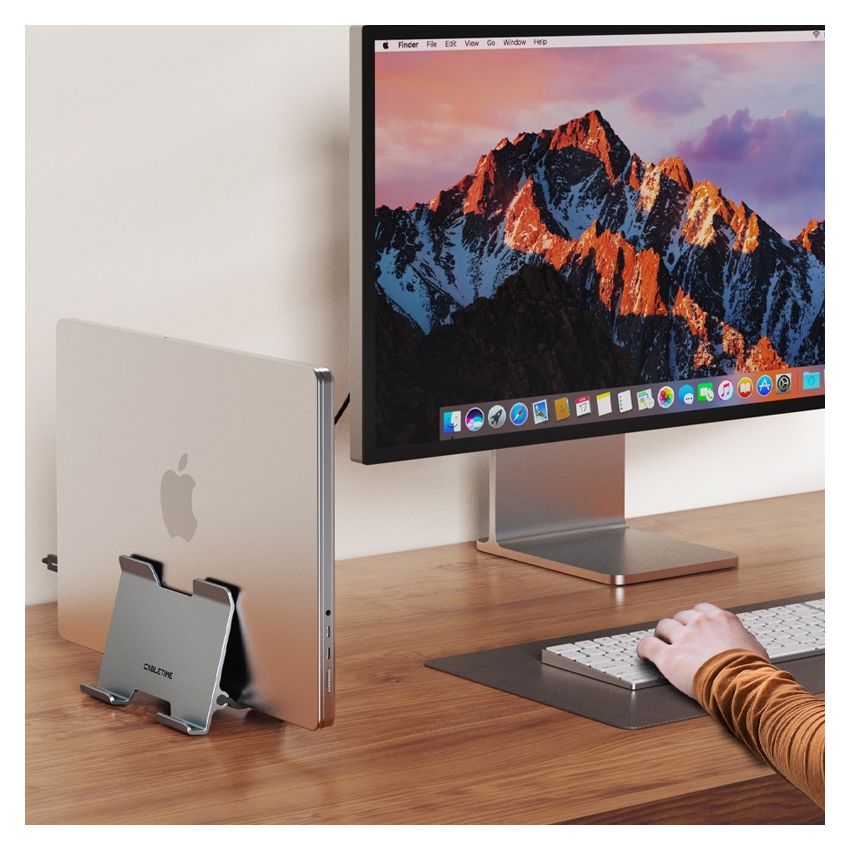 Dudukan Laptop Vertikal Alumunium Untuk MacBook Pro