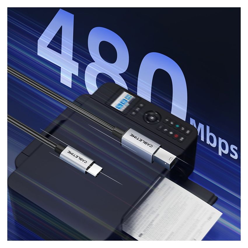 Kabel Printer USB-C to USB-B Male to Male USB Type C to B High Speed Scanner Printer DAC