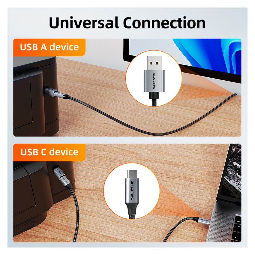 Adapter USB C to USB B Male to Male Adapter Converter Untuk Printer MIDI Controller