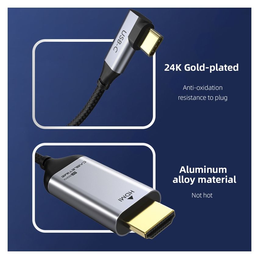Kabel Type-C to HDMI Cable Right Angle Converter