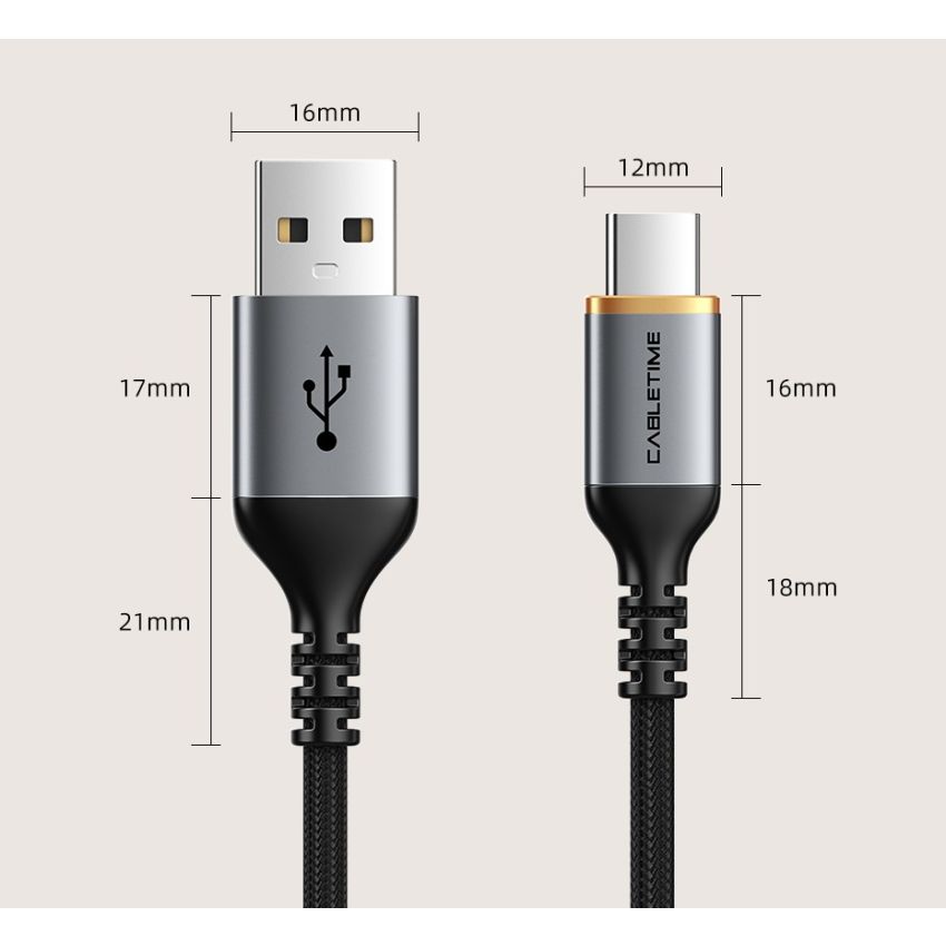 Kabel Charger USB A to USB C Fast Charging 3A High Speed Quality