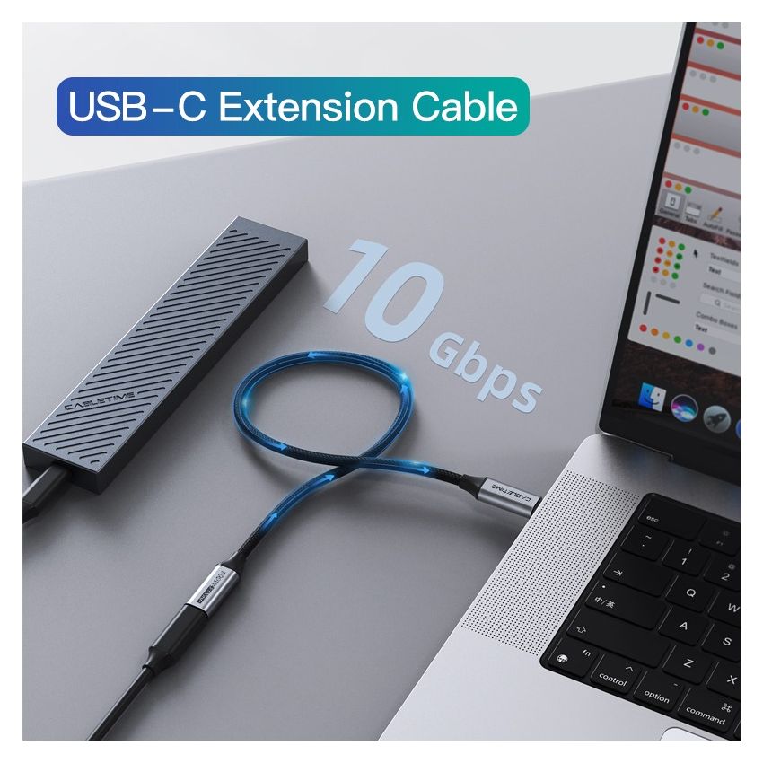Kabel Extension USB C Thunderbolt 3 PD 100W Fast Charging Male