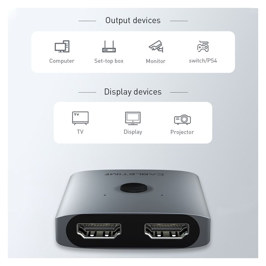 HDMI Switcher 2 In 1 Out 4K60Hz