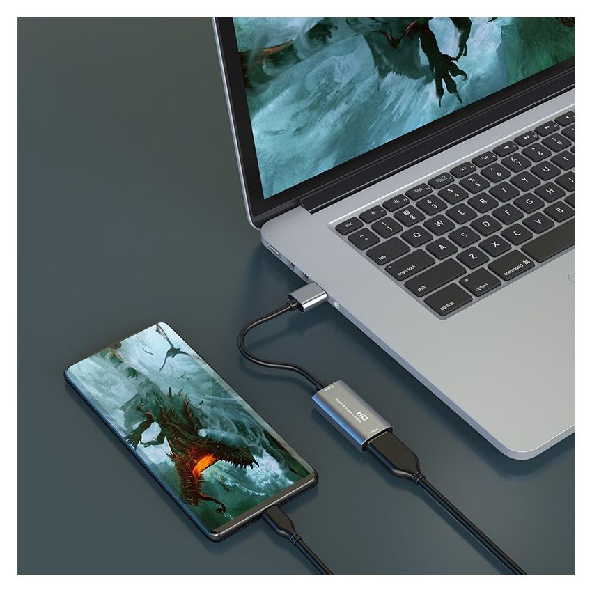 Video Capture Card USB to HDMI Game Record Live Streaming