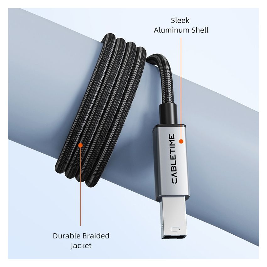 Kabel Printer USB-C to USB-B Male to Male USB Type C to B High Speed Scanner Printer DAC