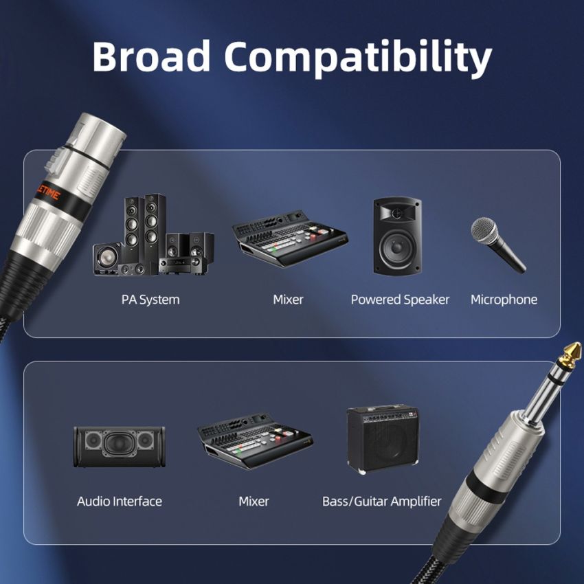 Kabel Audio XLR Microphone To Jack Aux 6.5mm Male to XLR Female