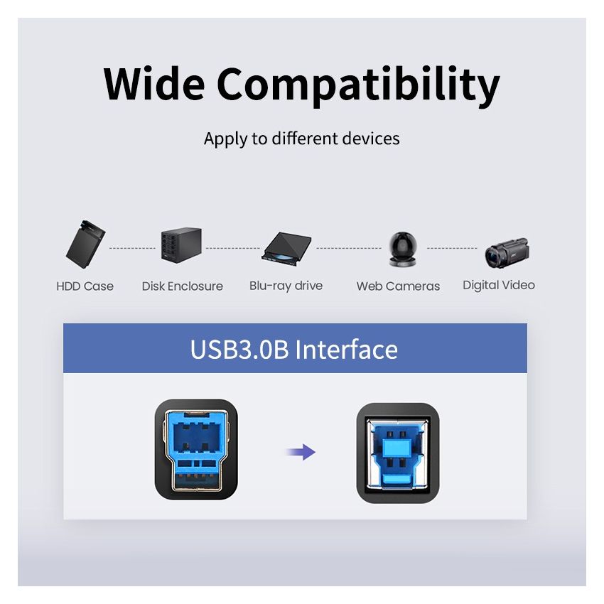 Kabel USB Printer 3.0 USB-A to USB-B Male to Male Untuk Scanner