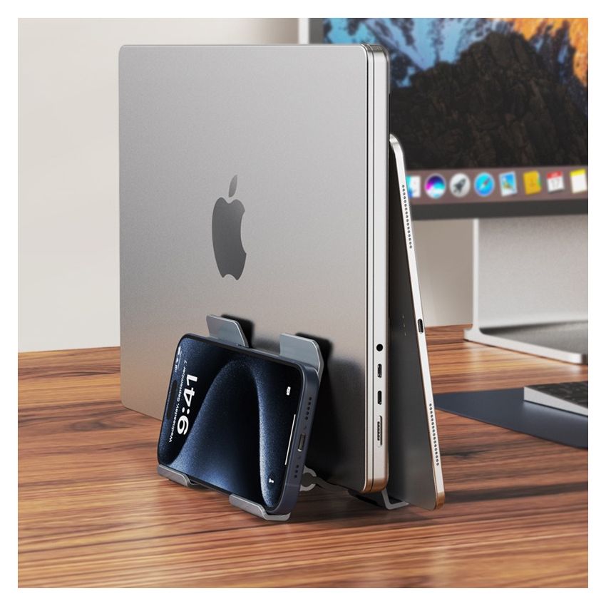 Dudukan Laptop Vertikal Alumunium Untuk MacBook Pro