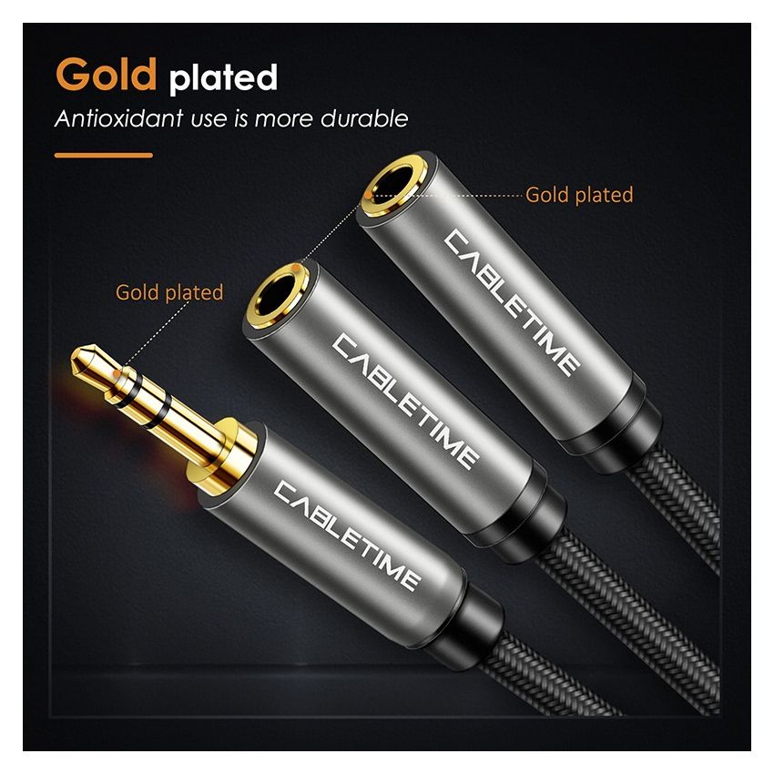 Kabel Aux Audio Splitter 3.5mm Male to 2 Female