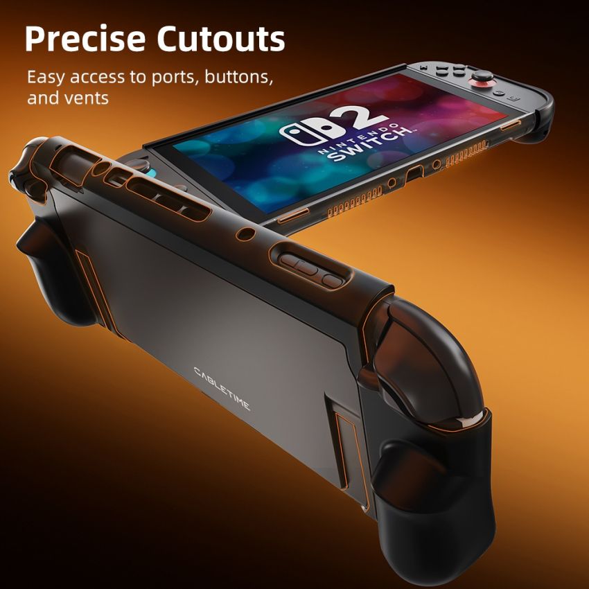 Protection Case for Nintendo Switch 2 Dockable Kickstand TPU PC Hybrid Protective Cover Casing Gaming