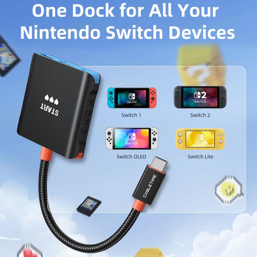 USB C to HDMI PD USB 3.0 3In1 for NES Switch Oled 2
