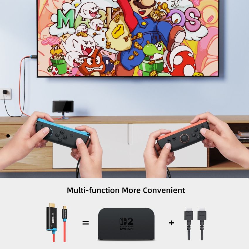 Kabel USB C to HDMI 4K144Hz w/ Power for NES Switch Oled 2