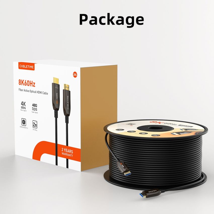 Kabel HDMI Optic Fiber Active 2.1 8K 60Hz 48Gbps HDR 
