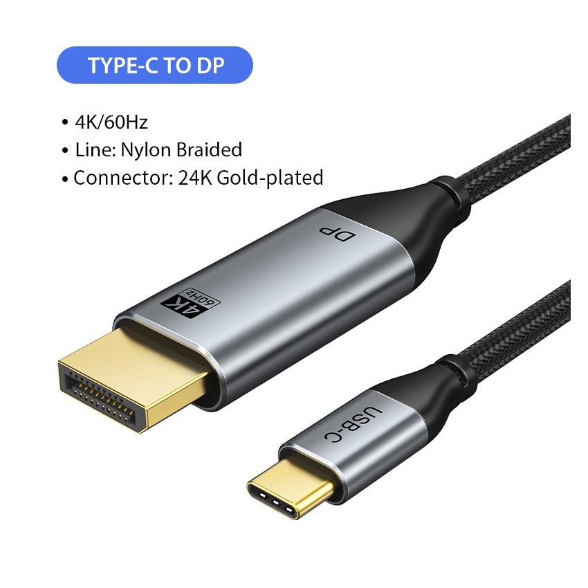 Kabel USB C to Displayport Adapter Thunderbolt 3 to DP 4K 60Hz