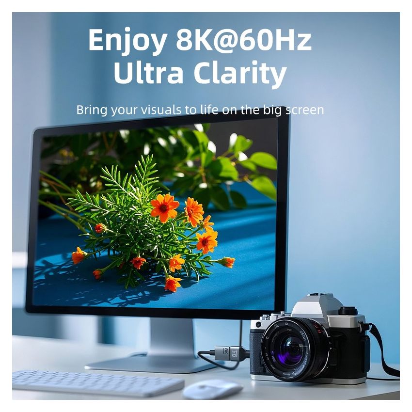 Adapter Micro HDMI Male to HDMI Female Converter Bidirectional 8K 