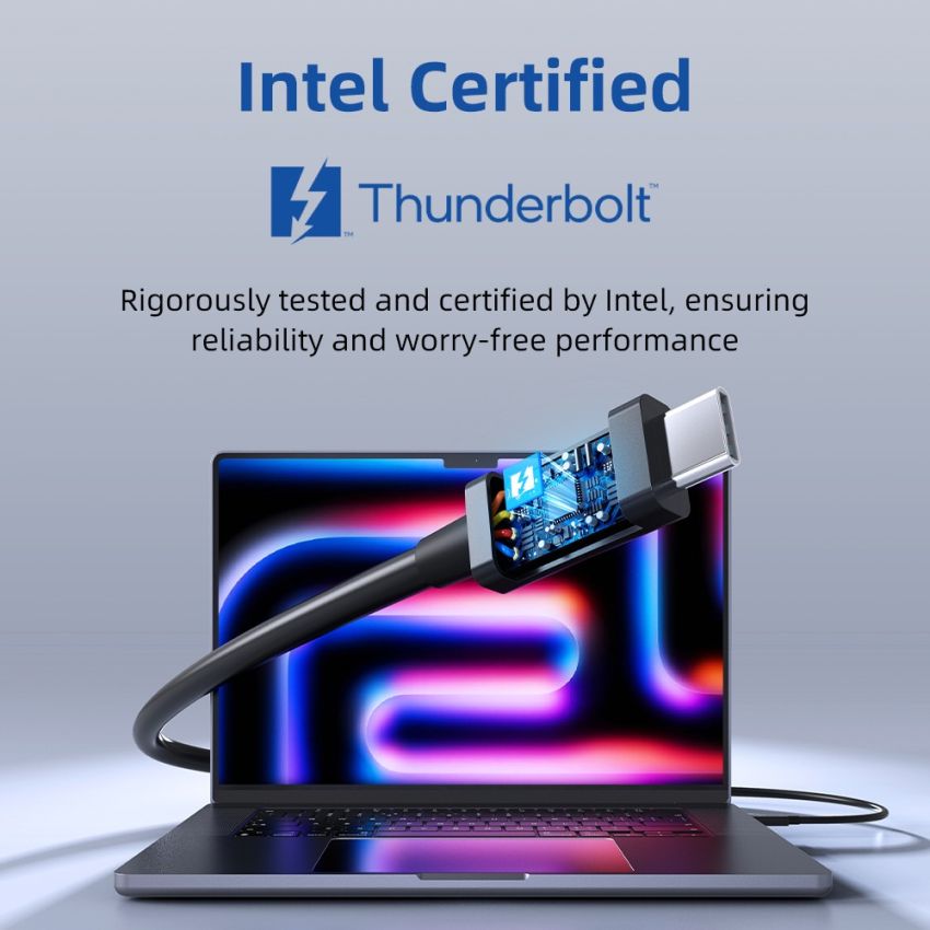 Kabel Thunderbolt 5 8K60Hz 4K540Hz 240W PD Intel Certified
