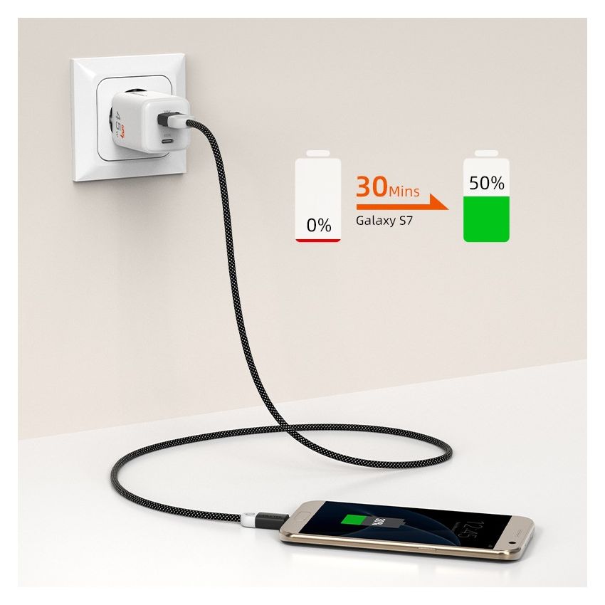 Kabel Data Micro USB 3A 18W Pengisian Cepat Casan Untuk Android