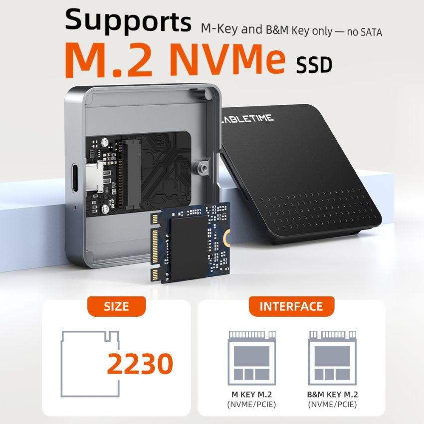 Enclosure SSD USB-C to NVMe SSD 10Gbps Magnetic