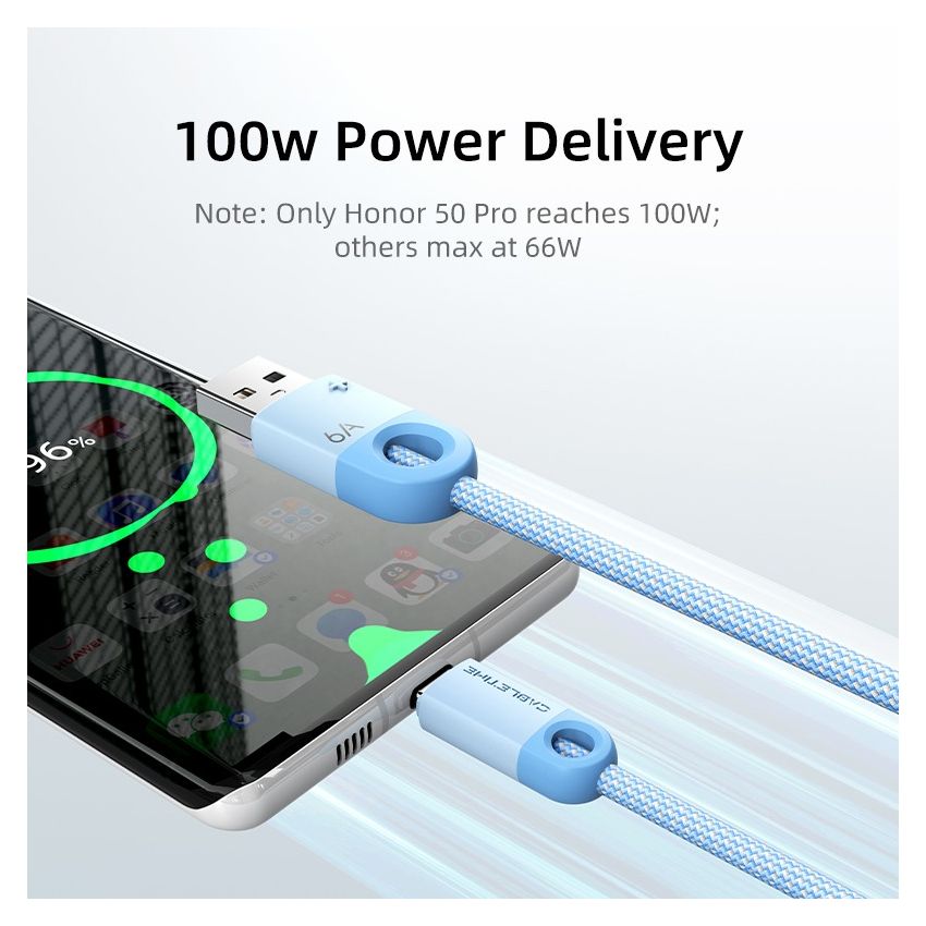 Kabel Data Type-C 6A Super Charge Pengisian Cepat untuk Android