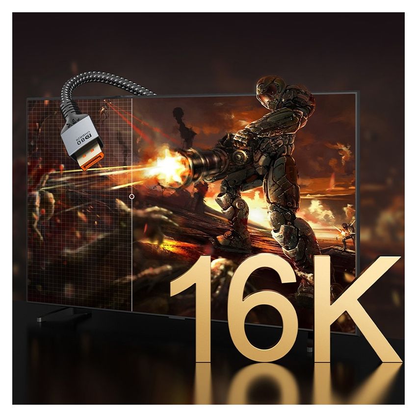 Kabel DP 2.1 Displayport Male to Male 16K60Hz Braided Untuk Gaming