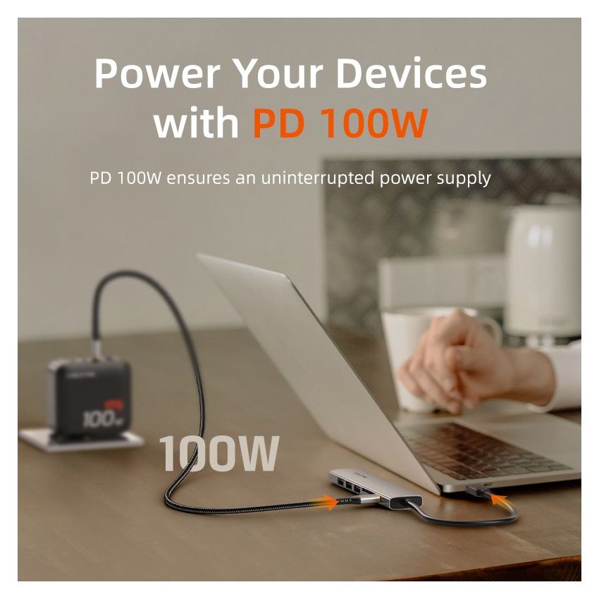 7In1 USB Type C Hub to HDMI 4K USB 3.0 TF/SD Slim Series w/ Power Delivery