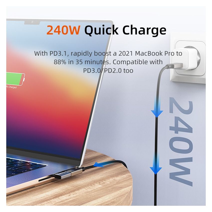 Adapter Converter USB-4 240W 8K 5A Type-C