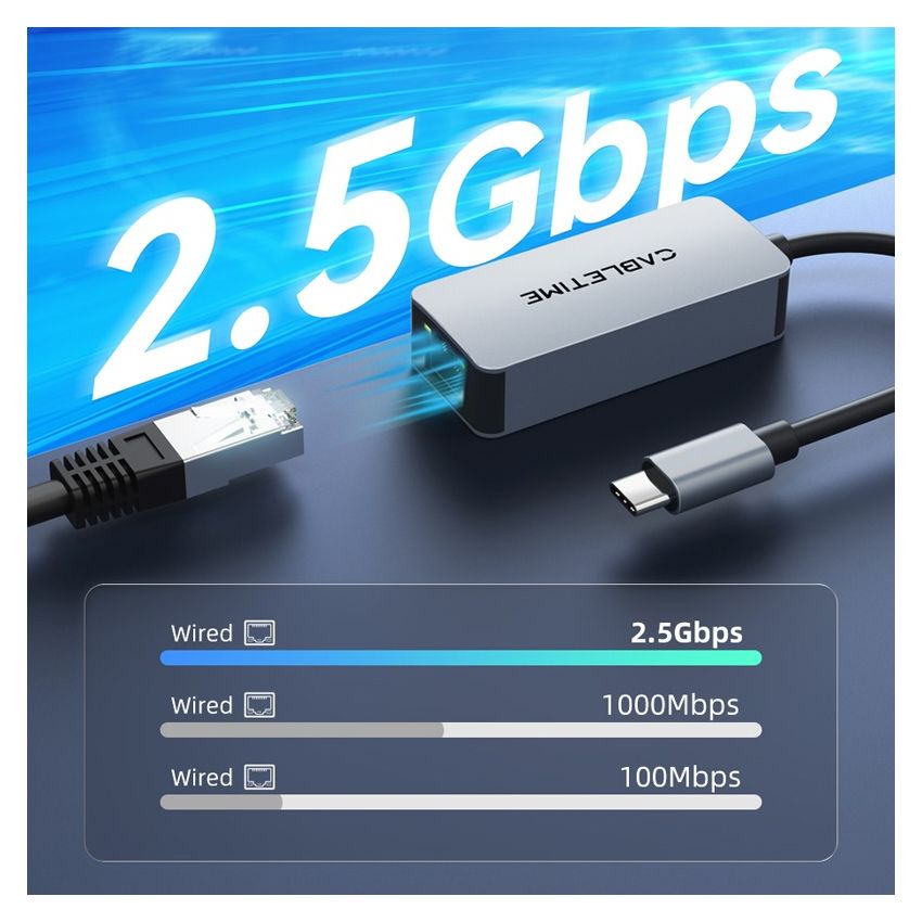 USB 3.1 Type C to RJ45 2.5G Ethernet LAN Adapter