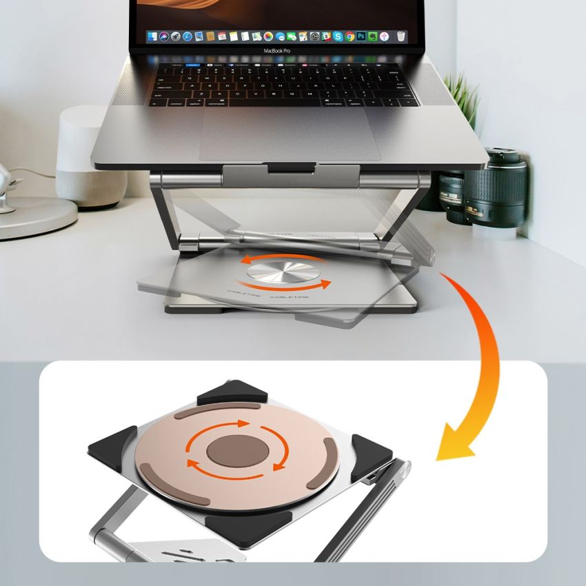 Laptop Stand for Desk With Hub 6In1 Docking Station Holder
