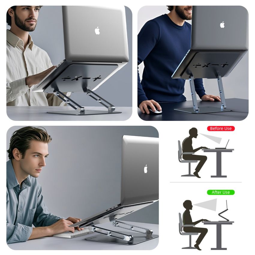 Adjustable Height Laptop Stand Aluminum for 17 inch Laptop MacBook