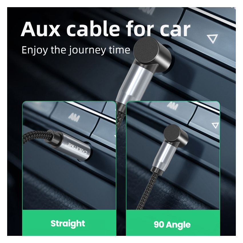 Kabel Aux 3.5mm 90 Degree Right Angle Audio Aux Male to Male