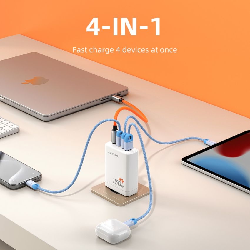 GaN USB C Wall Charger 150W for Laptop Macbook Phone