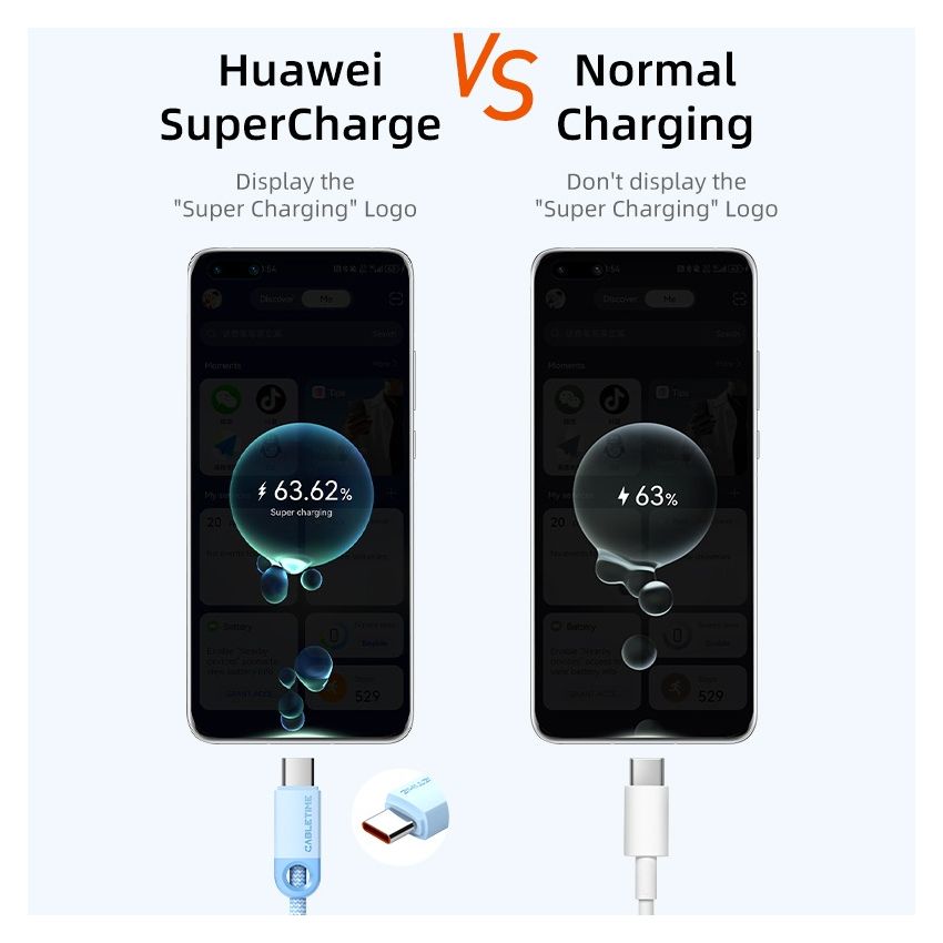 Kabel Data Type-C 6A Super Charge Pengisian Cepat untuk Android