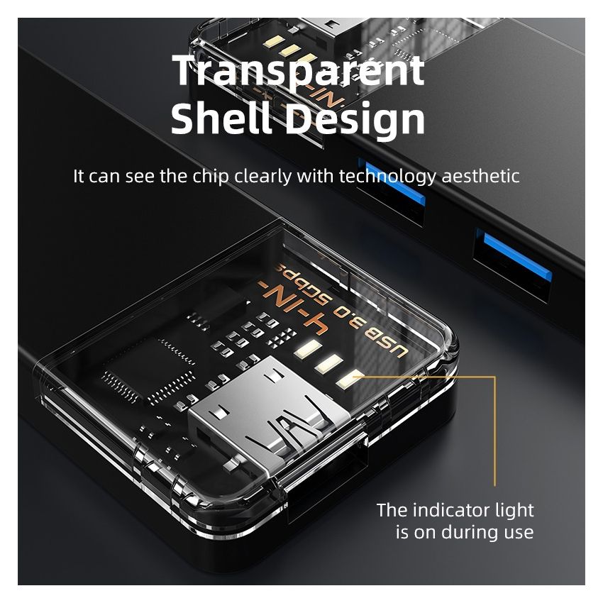 Multiport USB Hub 3.0 High Speed with Power Untuk Windows Mac Linux
