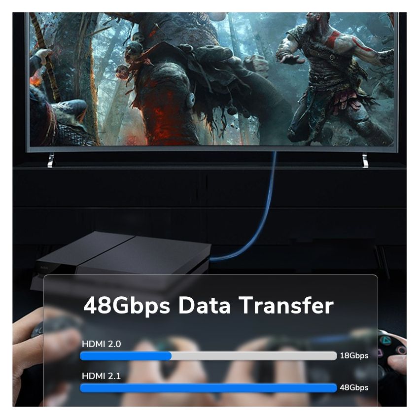 Kabel HDMI 2.1 Male to Male Braided 8K 4K High Speed HDR