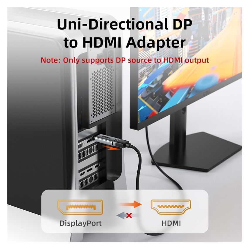 Converter DP to HDMI Female 4K60Hz Gold Plated
