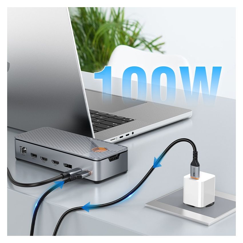 15 In 1 Type-C Docking Station Hub HDMI DP USB 3.0 Ethrnet