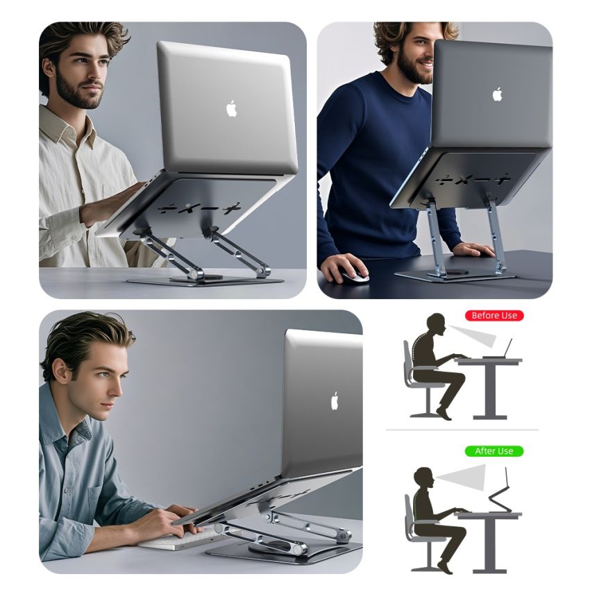 Adjustable Swivel Laptop Stand 360 Rotating for MacBook Pro