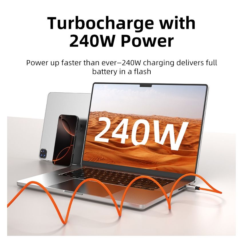 Kabel USB Type-C Magnetic PD 240W 5A Fast Charging