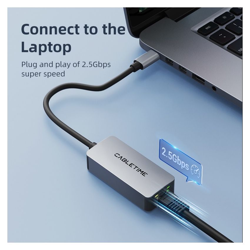 USB 3.1 Type C to RJ45 2.5G Ethernet LAN Adapter